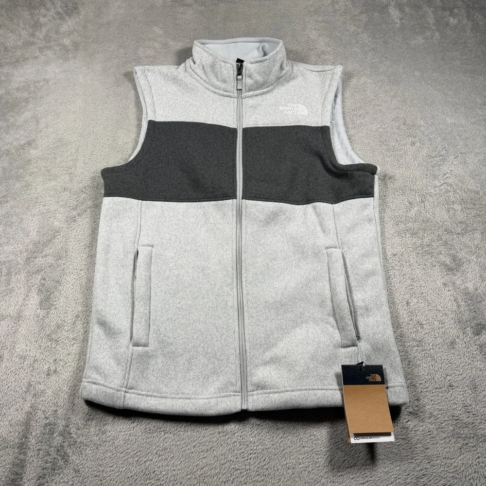 The North Face Gordon Lyons Full Zip Vest Mens Small Grey Fleece NF0A87RM NWT